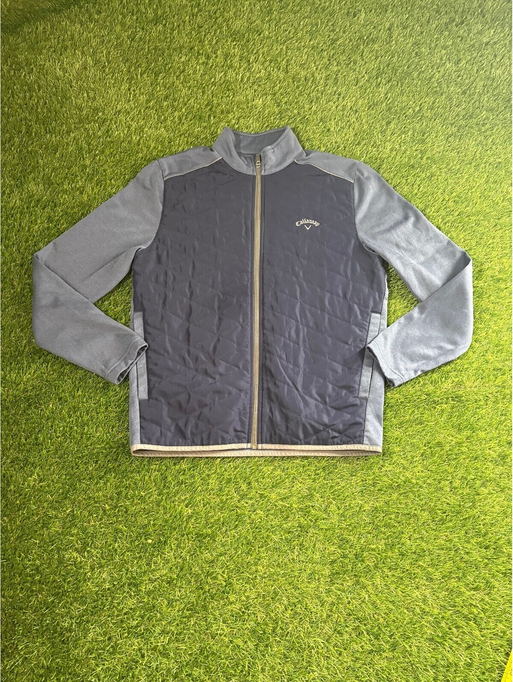 Callaway 2020s Navy and Gray Quilted Golf Jacket, Unisex Adults S